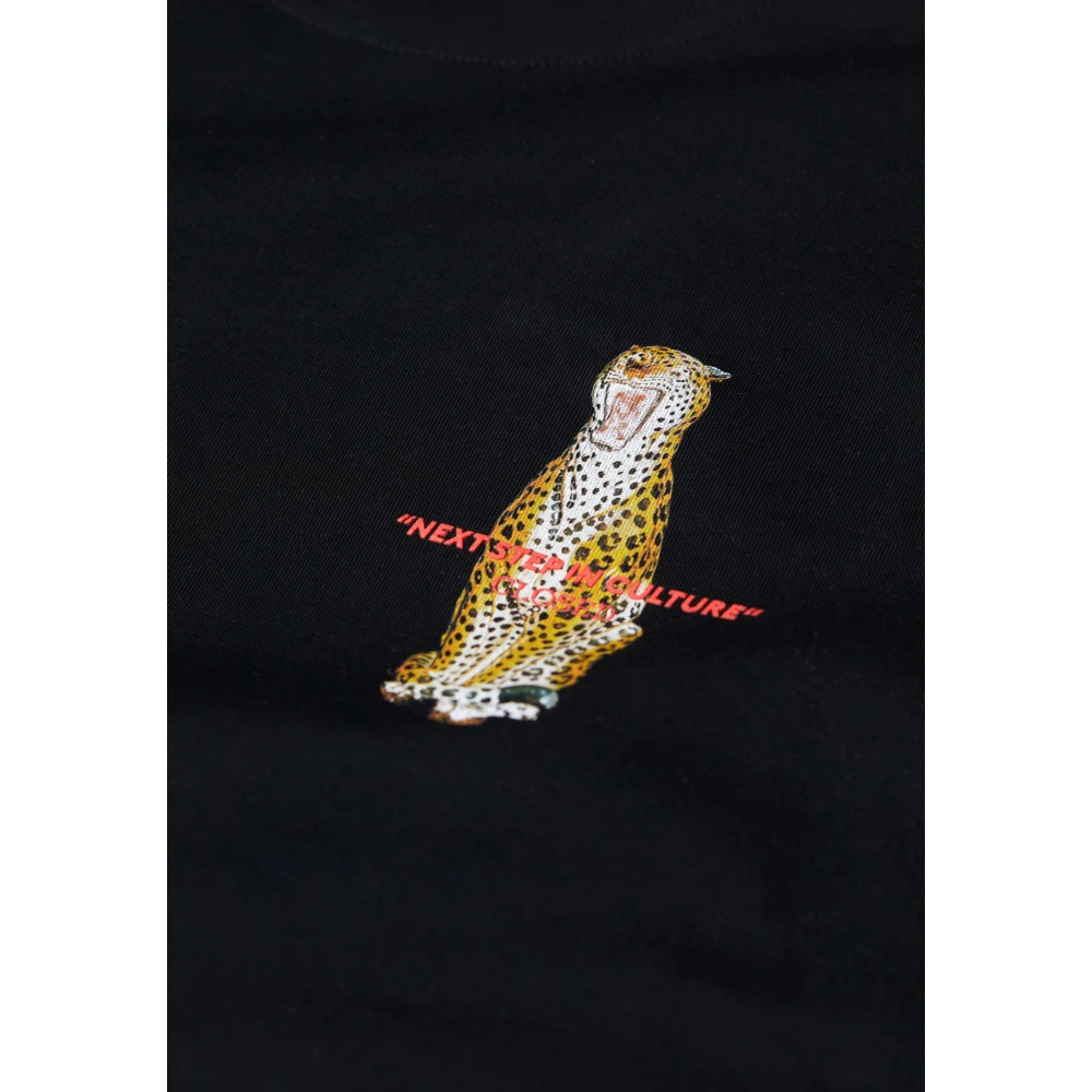 closed Korte Mouw Regular Fit T-shirt met Voorkant Print Black Heren