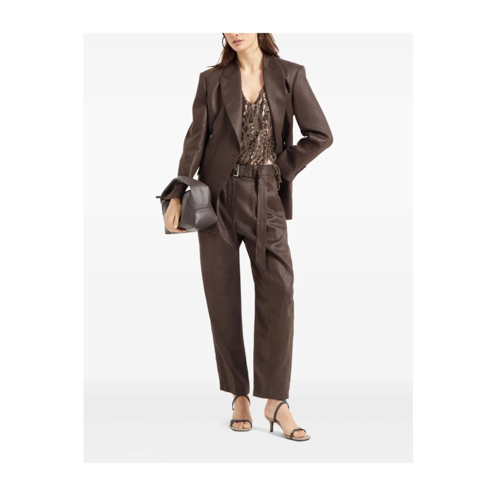BRUNELLO CUCINELLI Bruine Broek Elegante Stijl Brown Dames