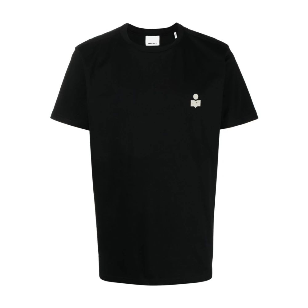 Isabel marant Zwart Katoenen Jersey Logo Print T-shirt Black Heren