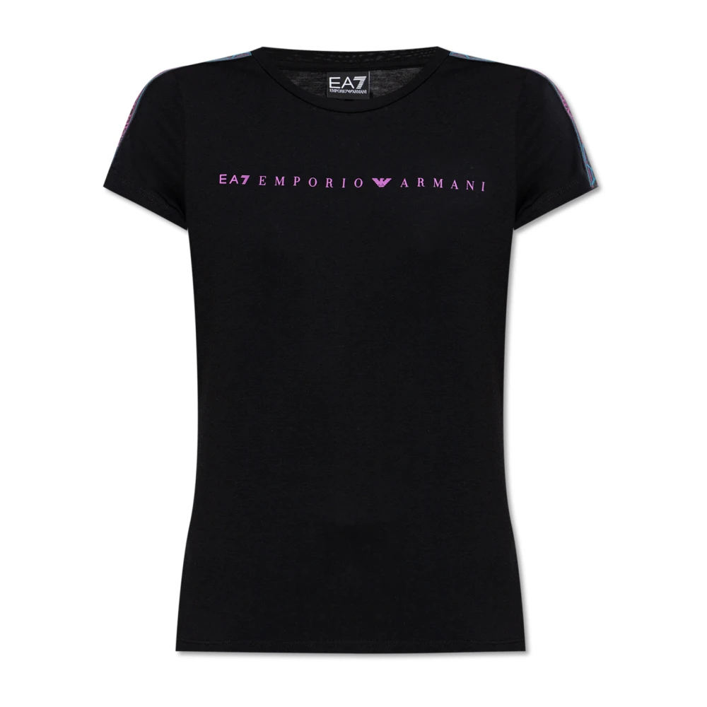 Emporio Armani EA7 T-shirt met logo Black Dames