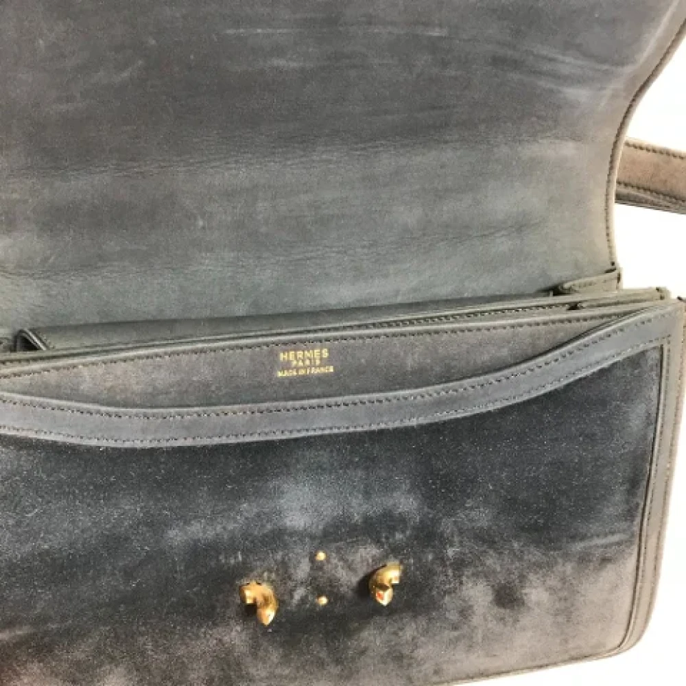 Hermès Vintage Pre-owned Suede shoulder-bags Gray Dames