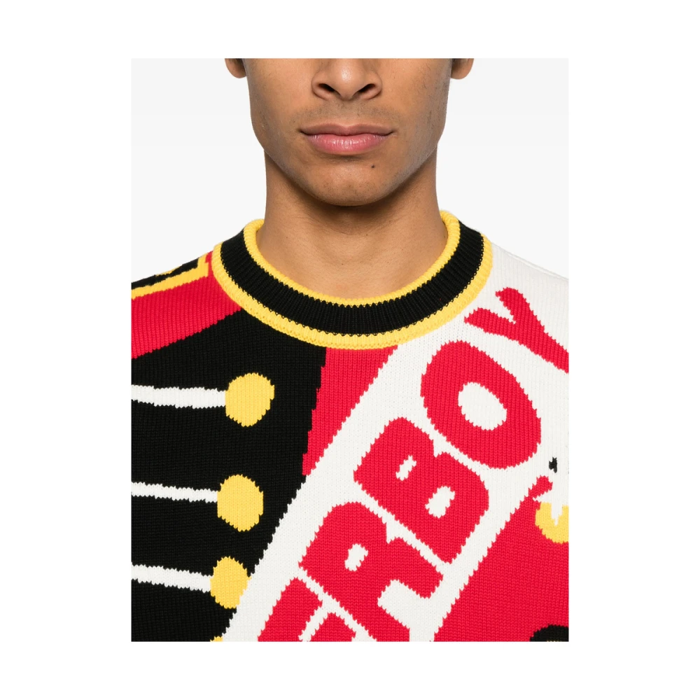 Loverboy by Charles Jeffrey Rode Crew Neck Sweater Trompe L'oeil Multicolor Heren