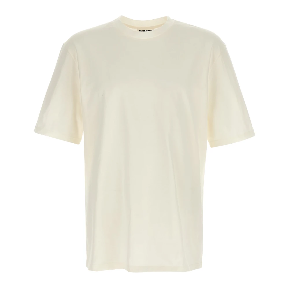 Jil Sander Men's White T-Shirts, M, Cotton Crew-Neck T-Shirt