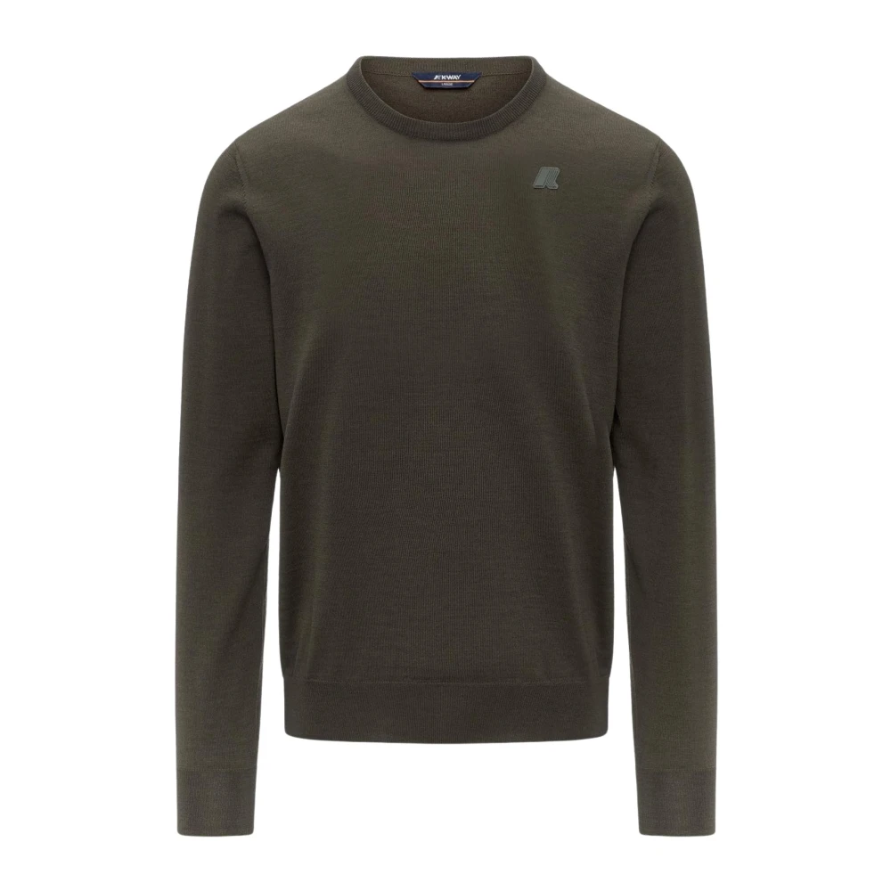 K-Way Grön Merinoull Crew Neck Sweater