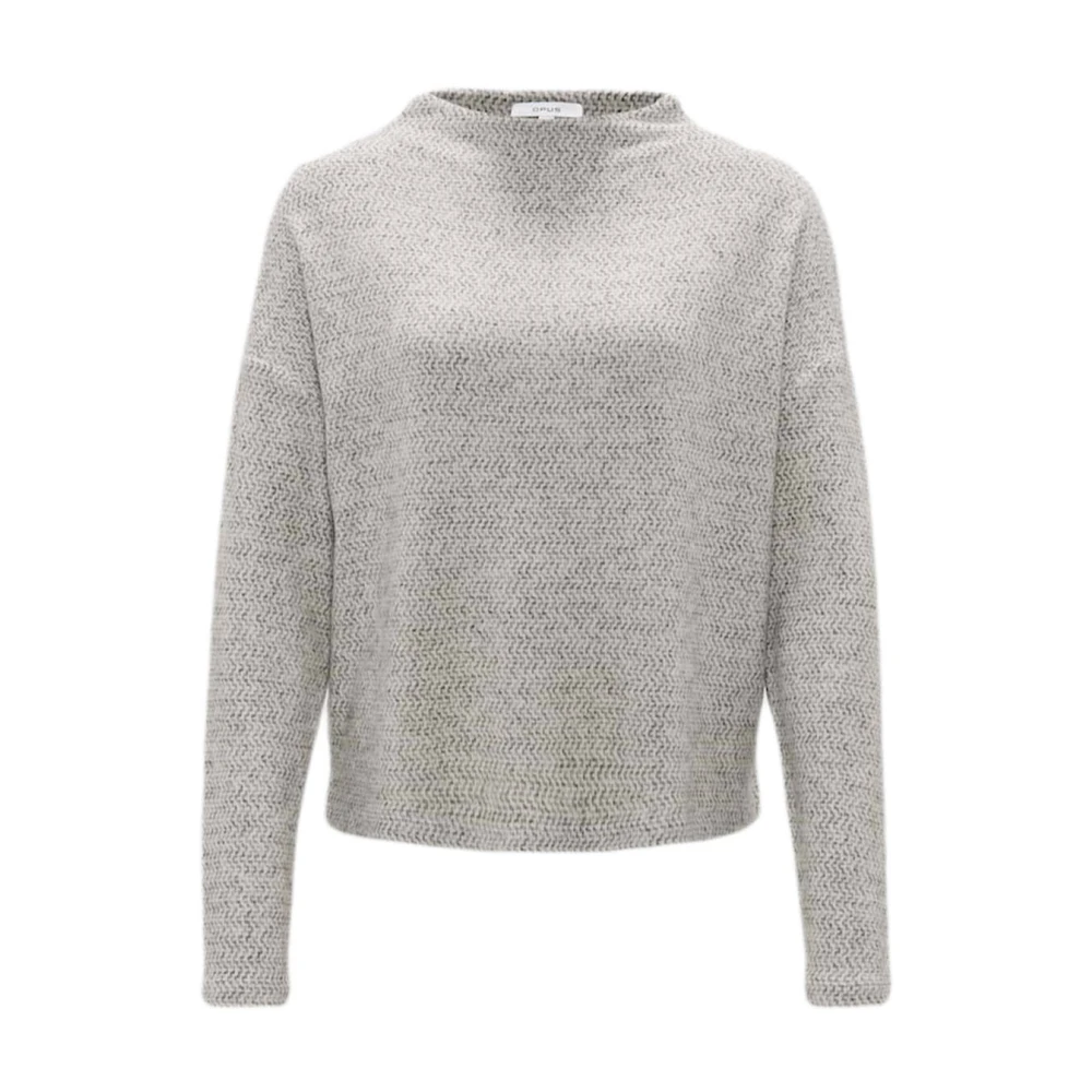 Opus Korte Mouw Top Sicozy Gray Dames