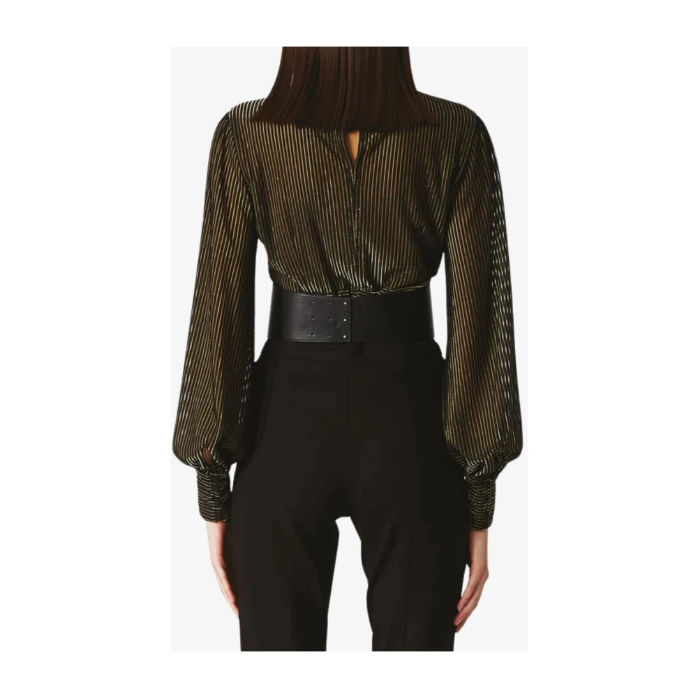 Nenette Gouden Gestreepte Lurex Coltrui Black Dames