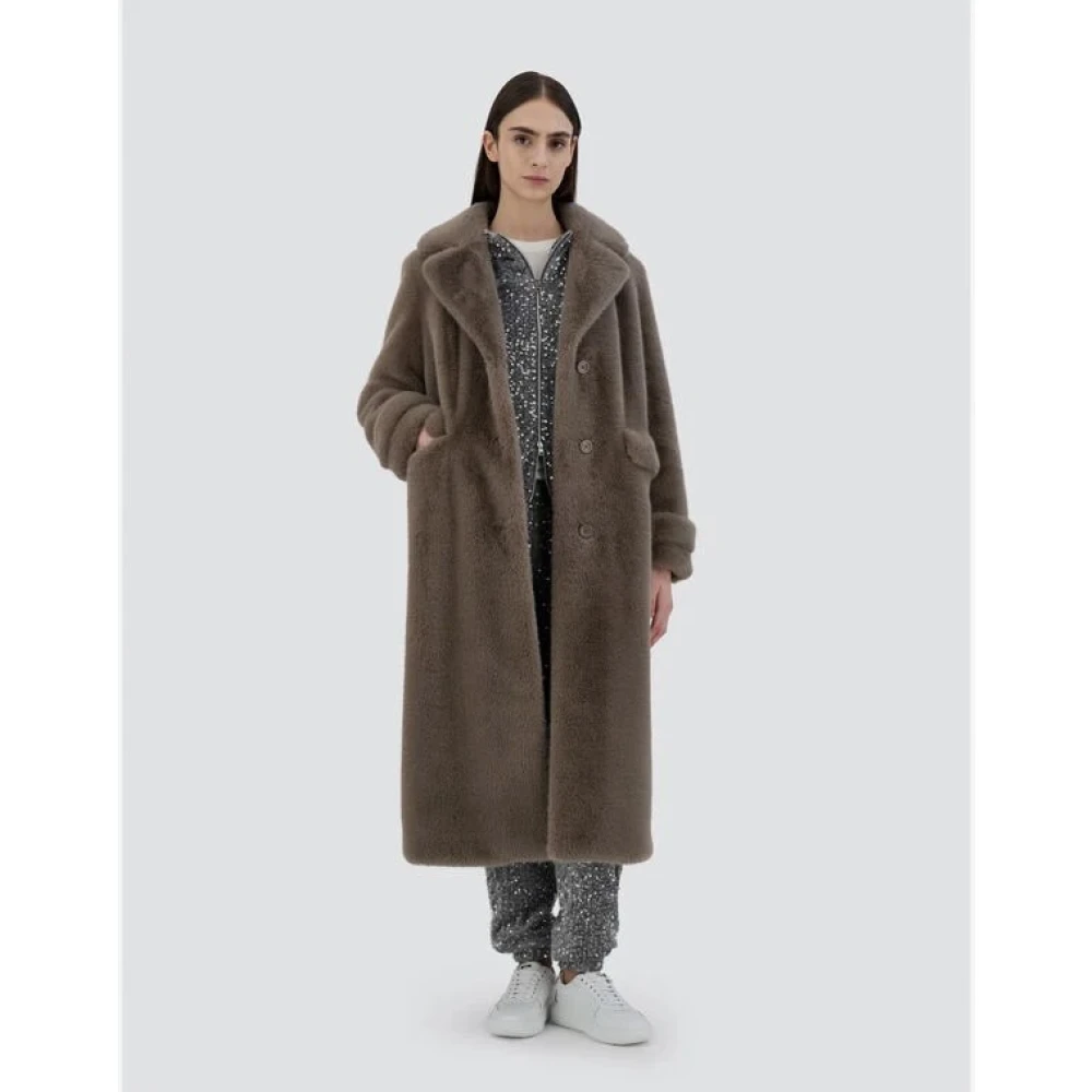 Herno Grijze Bontjas met Mink Effect Gray Dames