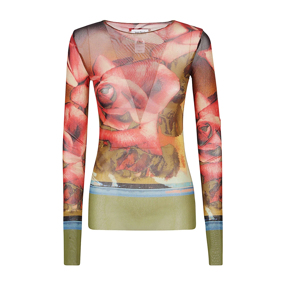Jean Paul Gaultier Bloemenprint Lange Mouw T-shirt Multicolor Dames