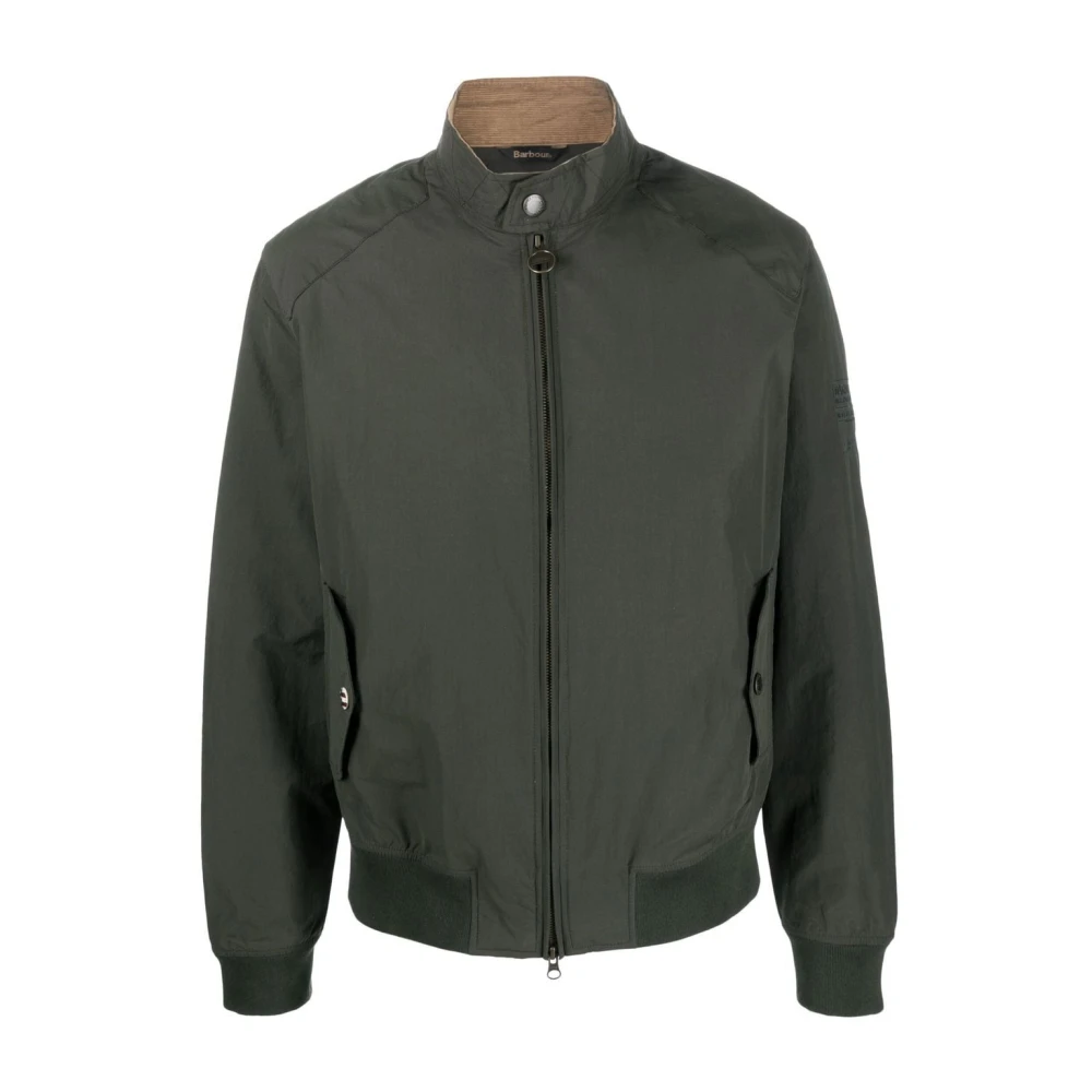 Barbour Groene Bomberjack met Ritssluiting van Katoenmix Green Heren