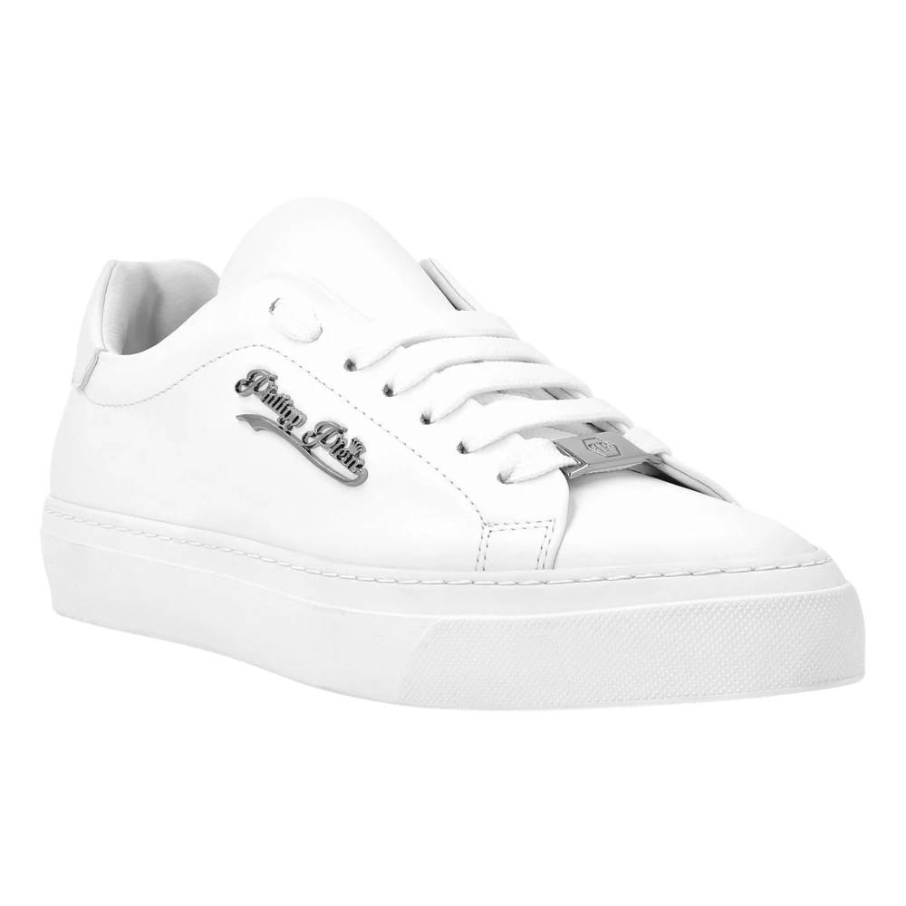 Philipp Plein Nappa Leather Lo-Top Sneakers Signature unisex Schoenen Wit