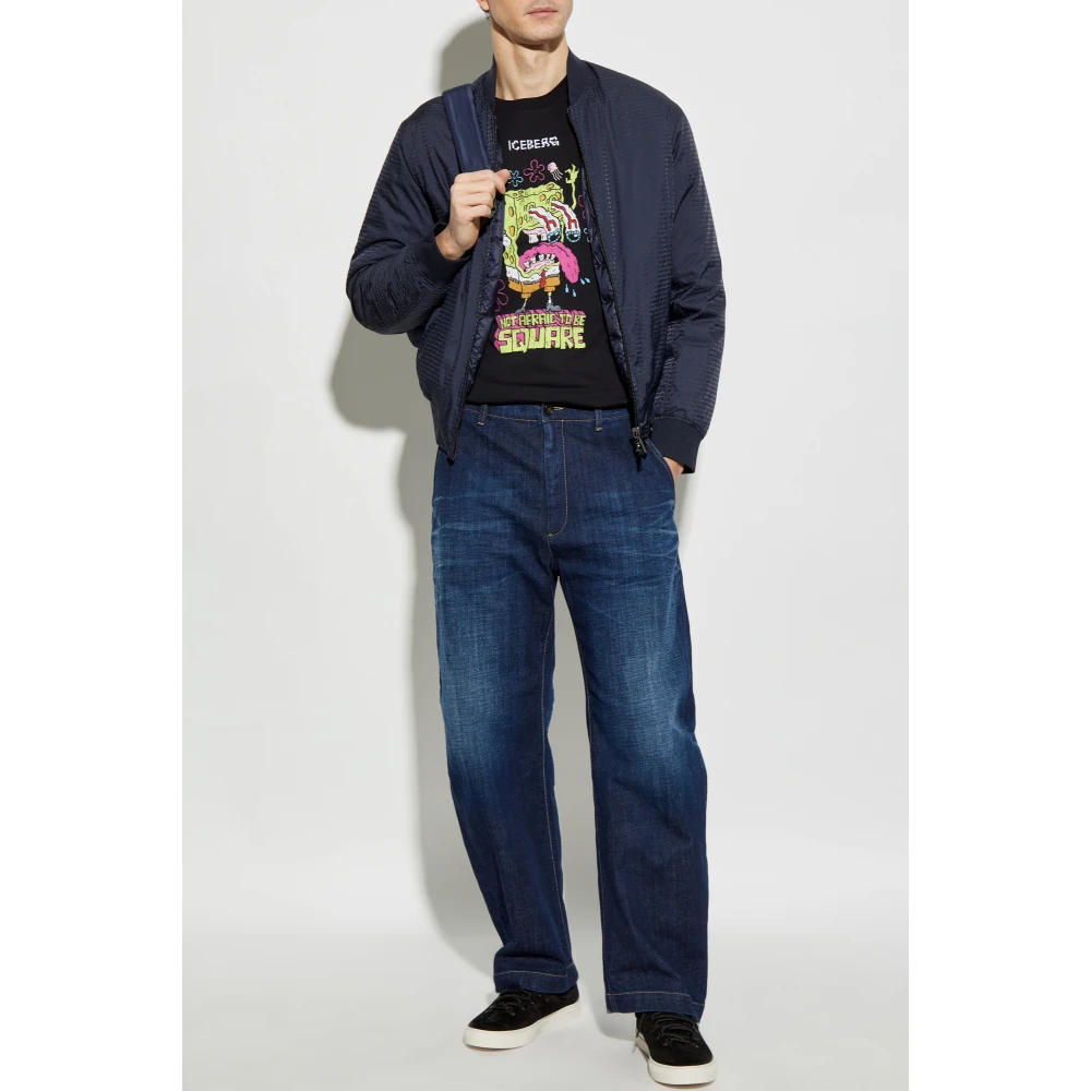 Iceberg Bedrukt T-shirt Black Heren
