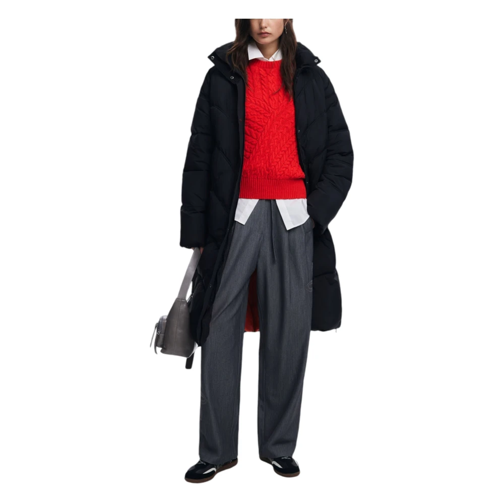 Desigual Zwarte Capuchon Rits Jas Black Dames