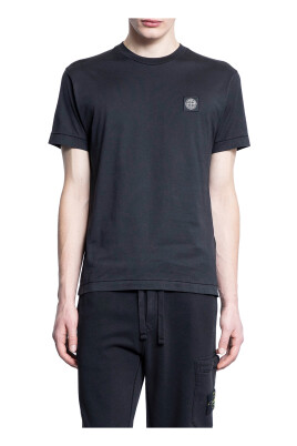 sort-bomuld-jersey-rund-hals-t-shirt