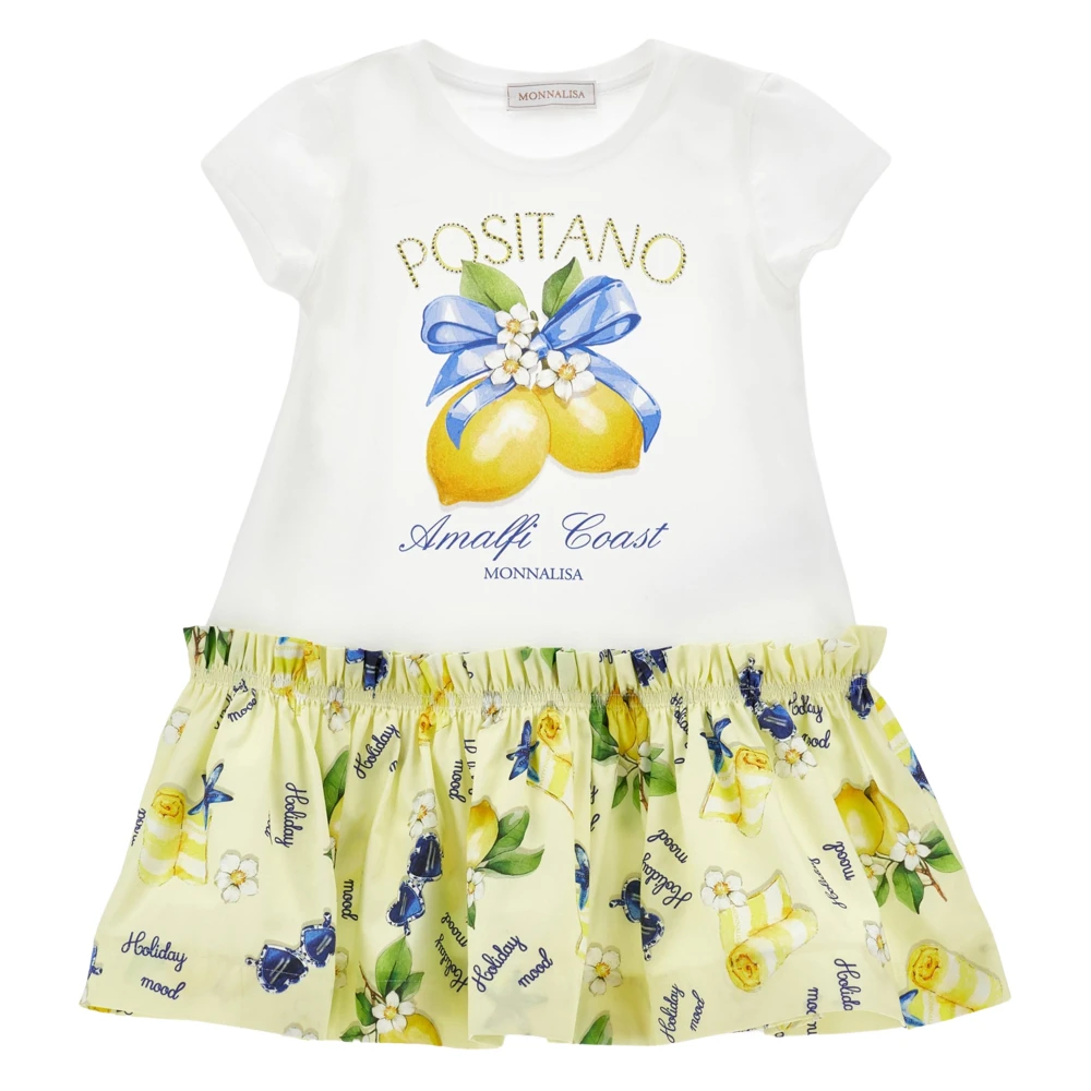 Monnalisa Girls Multicolor Positano Lemon Dress - Dresses - 5 Y - Kids