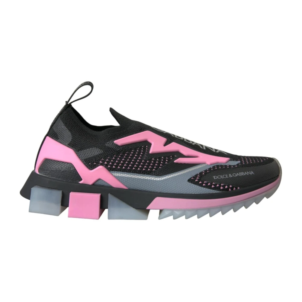 Dolce & Gabbana Women's Multicolor Sneakers,, Portofino Trainers - Black Size 6