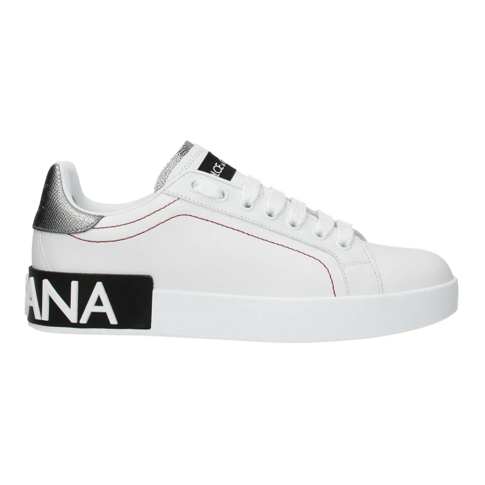 Dolce & Gabbana , Sneakers, Female, White, 3 1/2 Uk, White Leather Low Tops Trainers