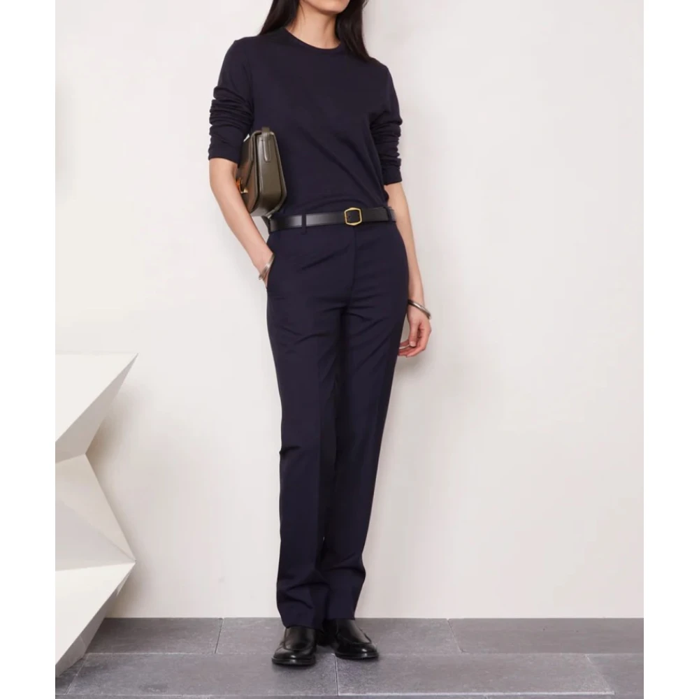 Officine Générale Lange mouw ronde hals shirt Blue Dames