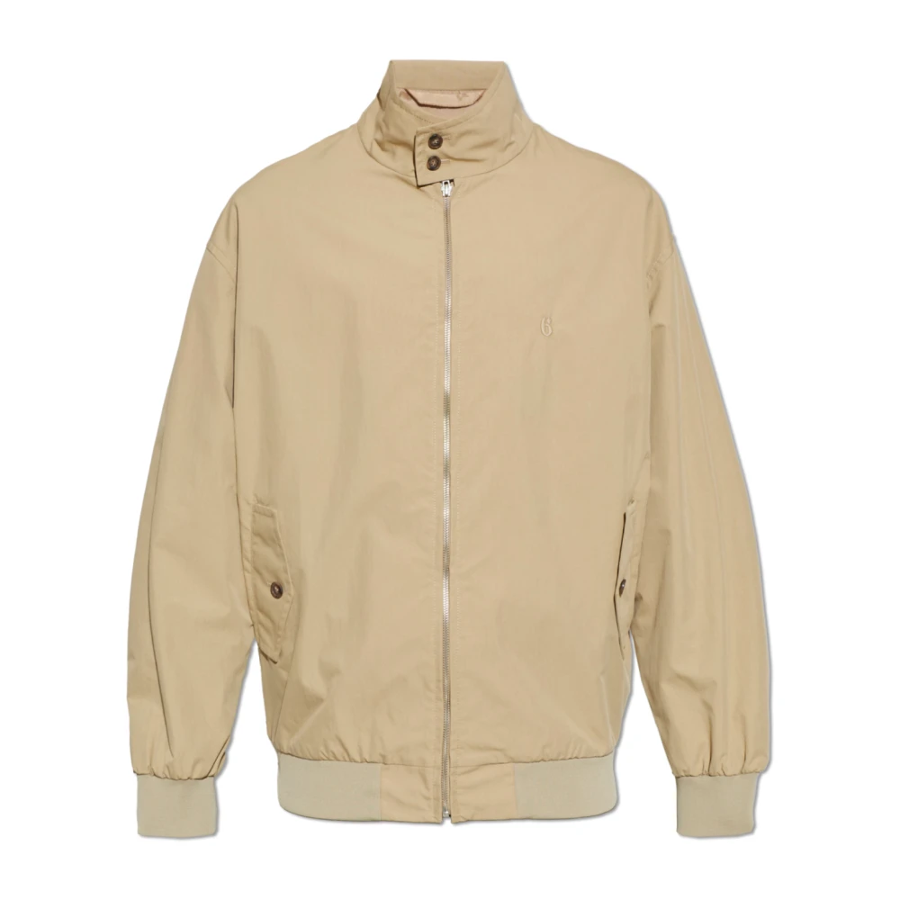 Mm6 Maison Margiela Mannelijk Beige Jassen Heren, S, Katoen, Jas Met Opstaande Kraag