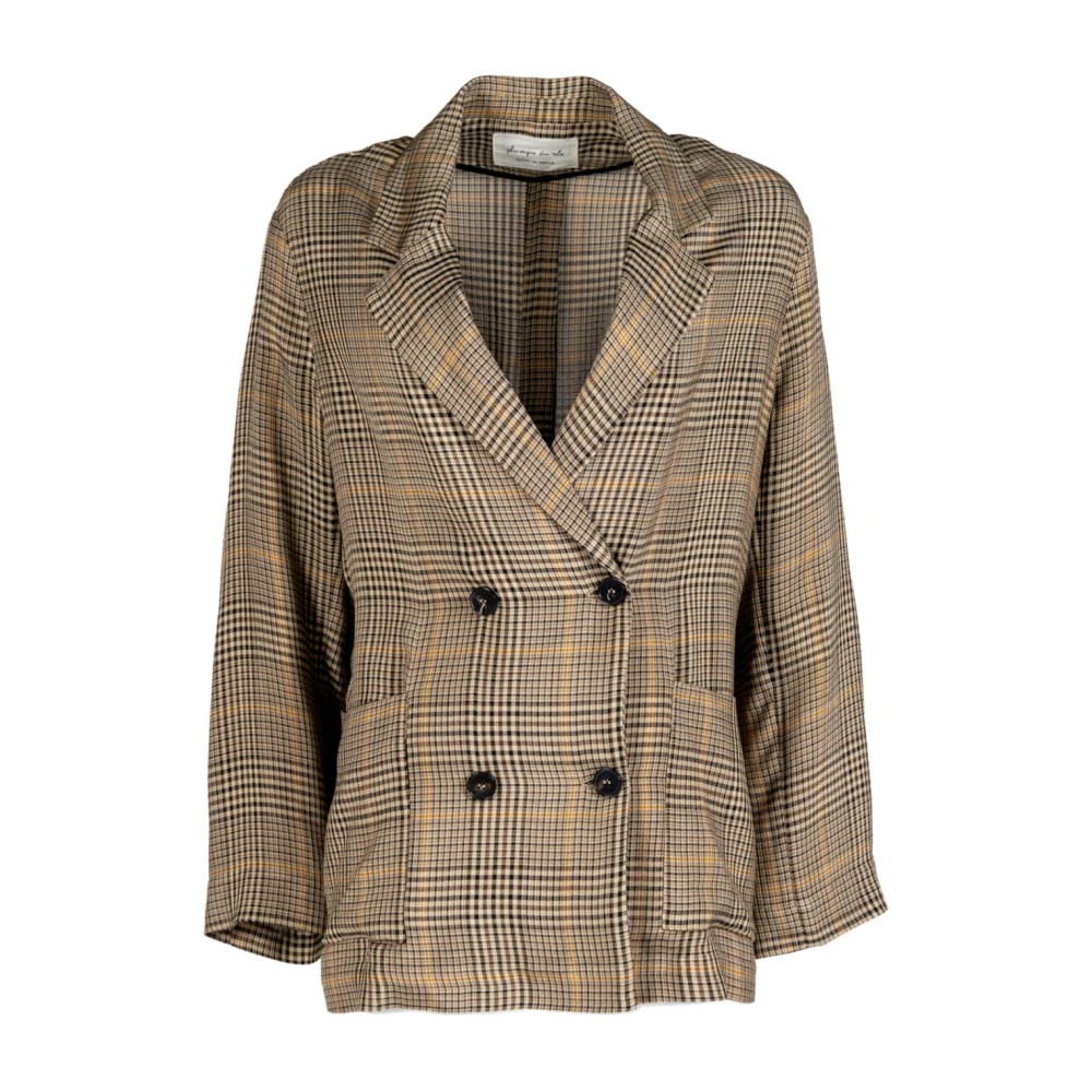 Phisique du Role Shepherd s Check Double-Breasted Blazer Multicolor Dames