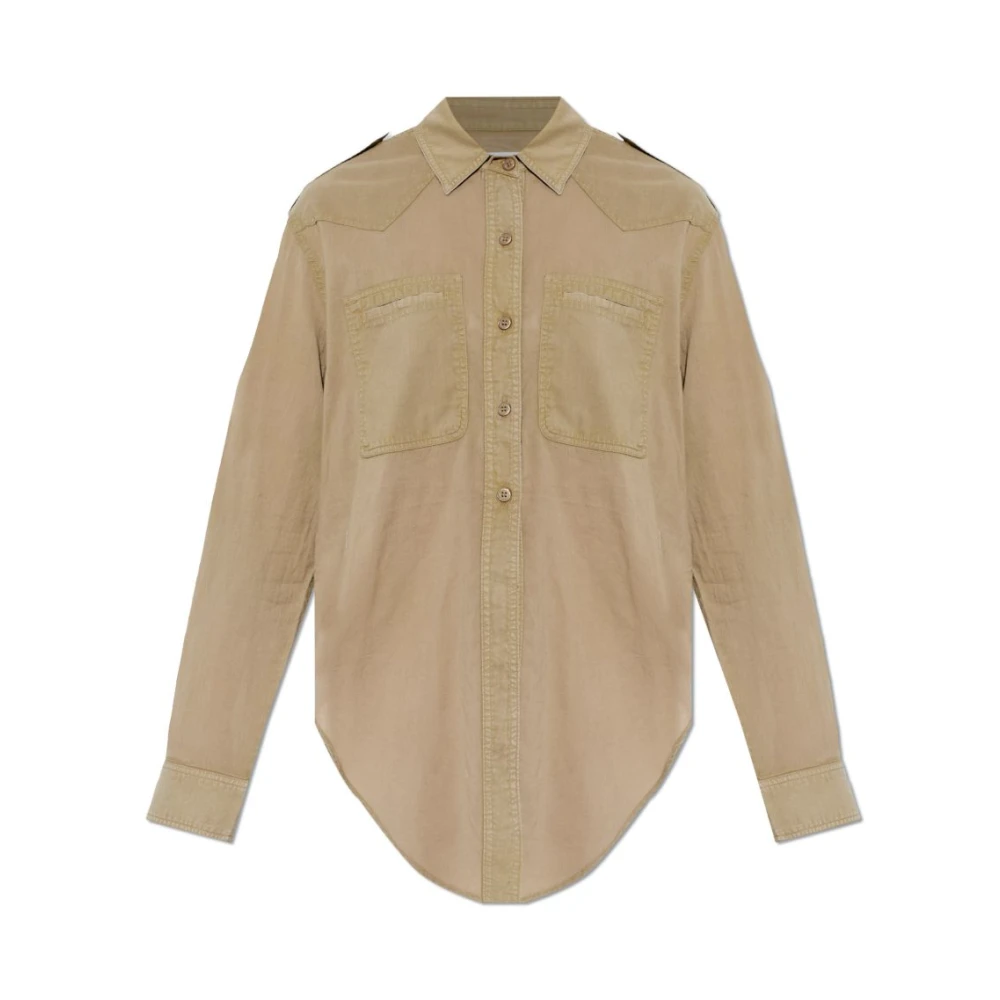 Marant Étoile Women's Beige Pocket Shirt - Shirts - S - Blouses & Shirts
