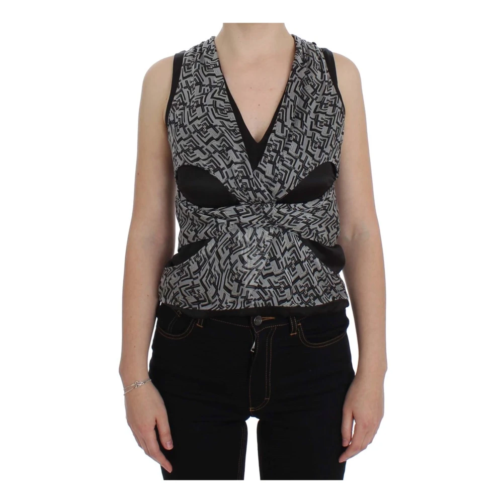 Karl Lagerfeld Silk Blouse Top - Female - Sleeveless Tops - Multicolor - Xs - Tops - Image 3