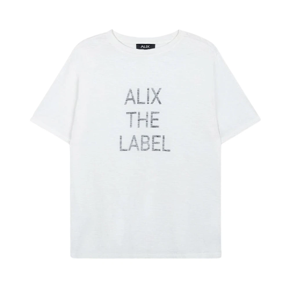 Alix The Label Dames Gebreid T-shirt White Dames