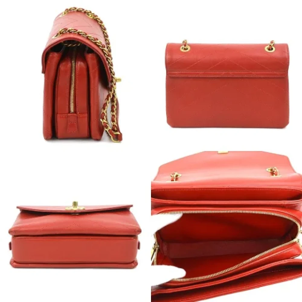 Chanel Vintage Pre-owned Leather chanel-bags Red Dames