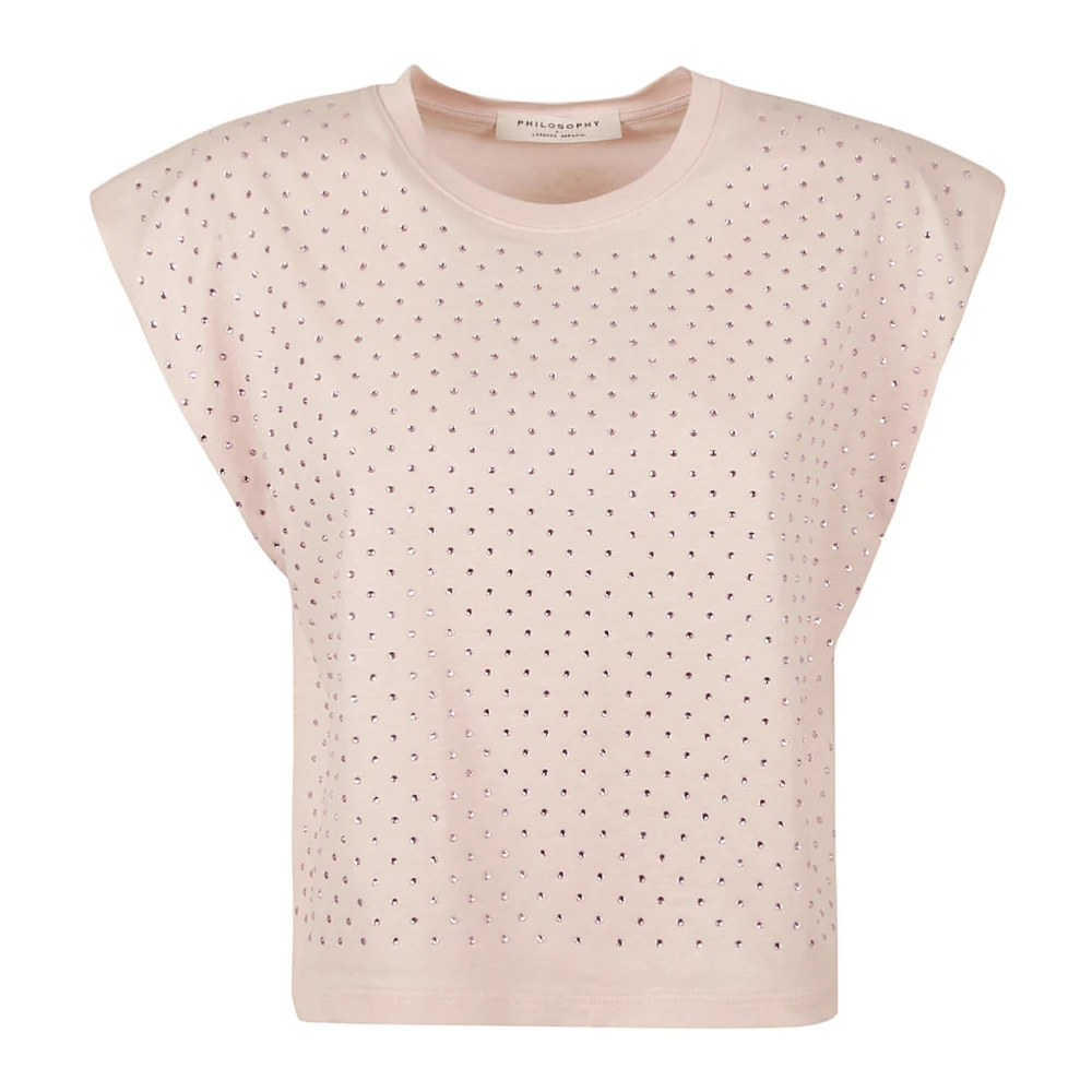 Philosophy di Lorenzo Serafini Roze Strass T-shirt Pink Dames