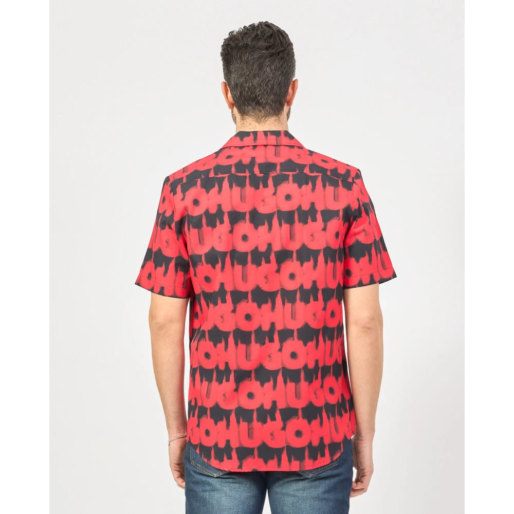 Hugo Boss Ellino Logo Print Overhemd Multicolor Heren