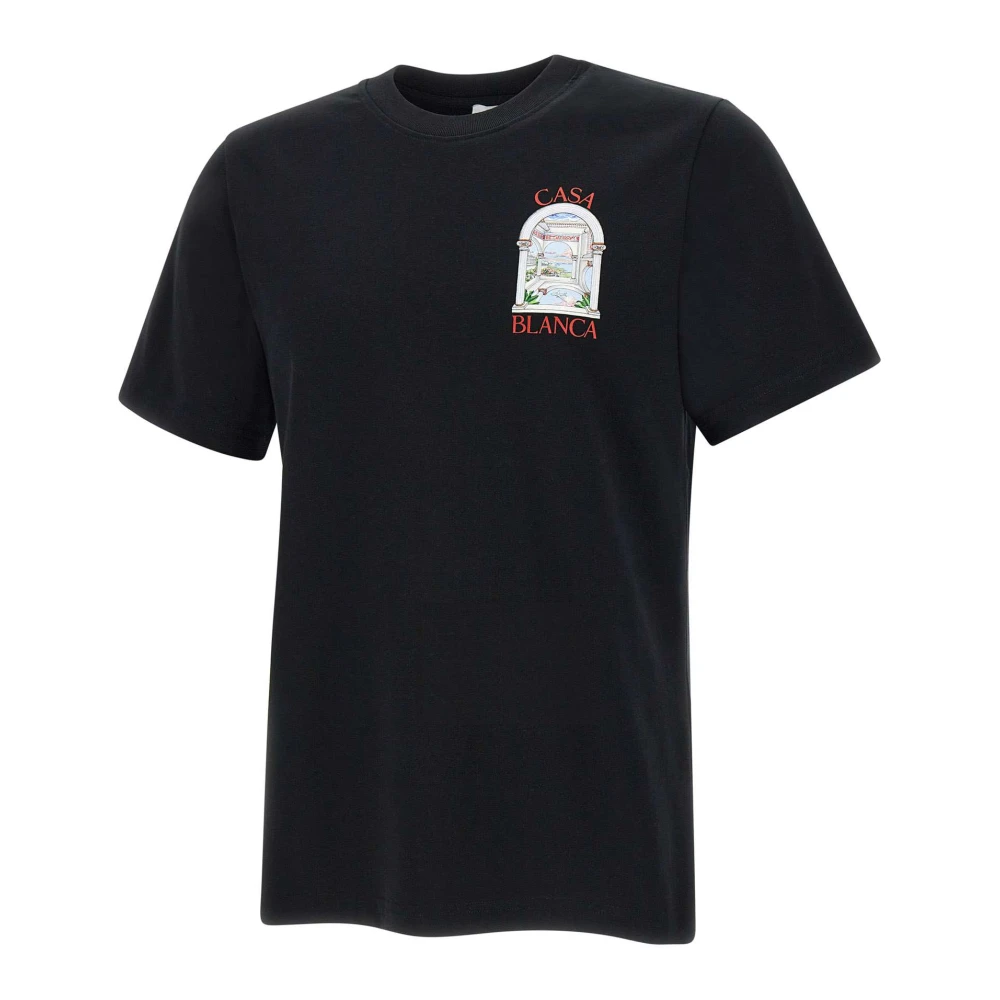 Casablanca Zwarte Katoenen T-shirt met Logoprint Black Heren