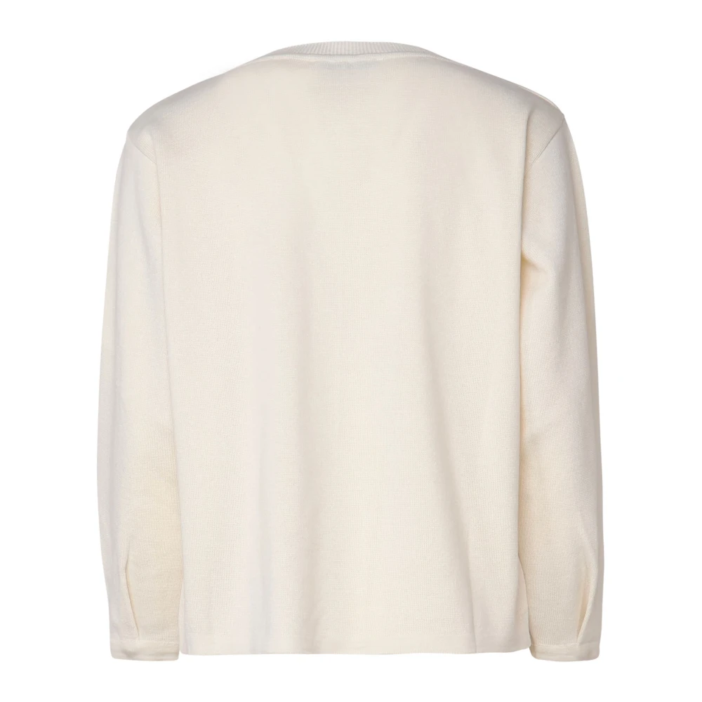 Mariuccia Milano Crème Sweater Wijde Mouwen Zachte Pasvorm White Dames