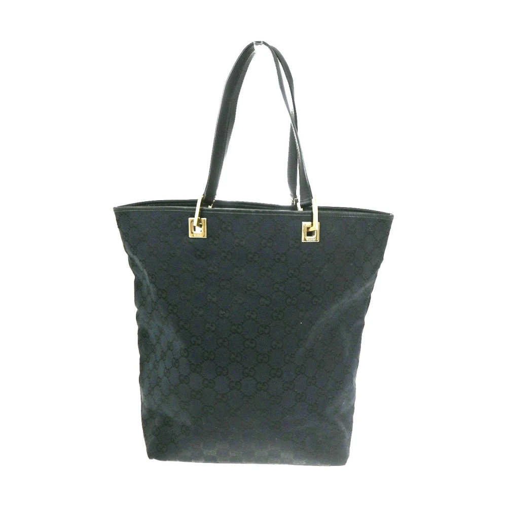 Gucci Vintage Women's Black Pre-Owned Vintage Monogram Canvas Tote Bag