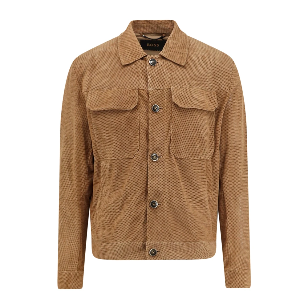 Hugo Men's Beige Suede Jacket - Leather Jackets - Xl - Jackets