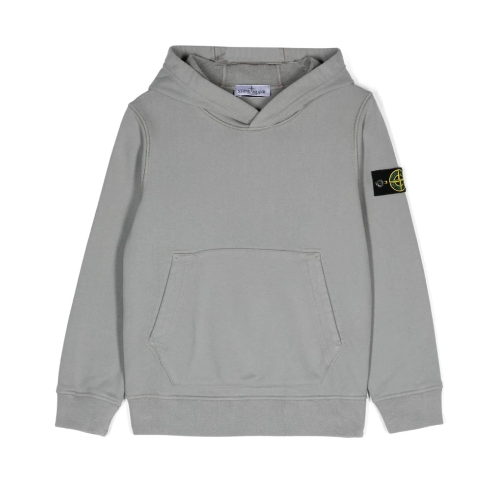 Stone Island Barn Grå Hoodie Tröja Gray, Pojke