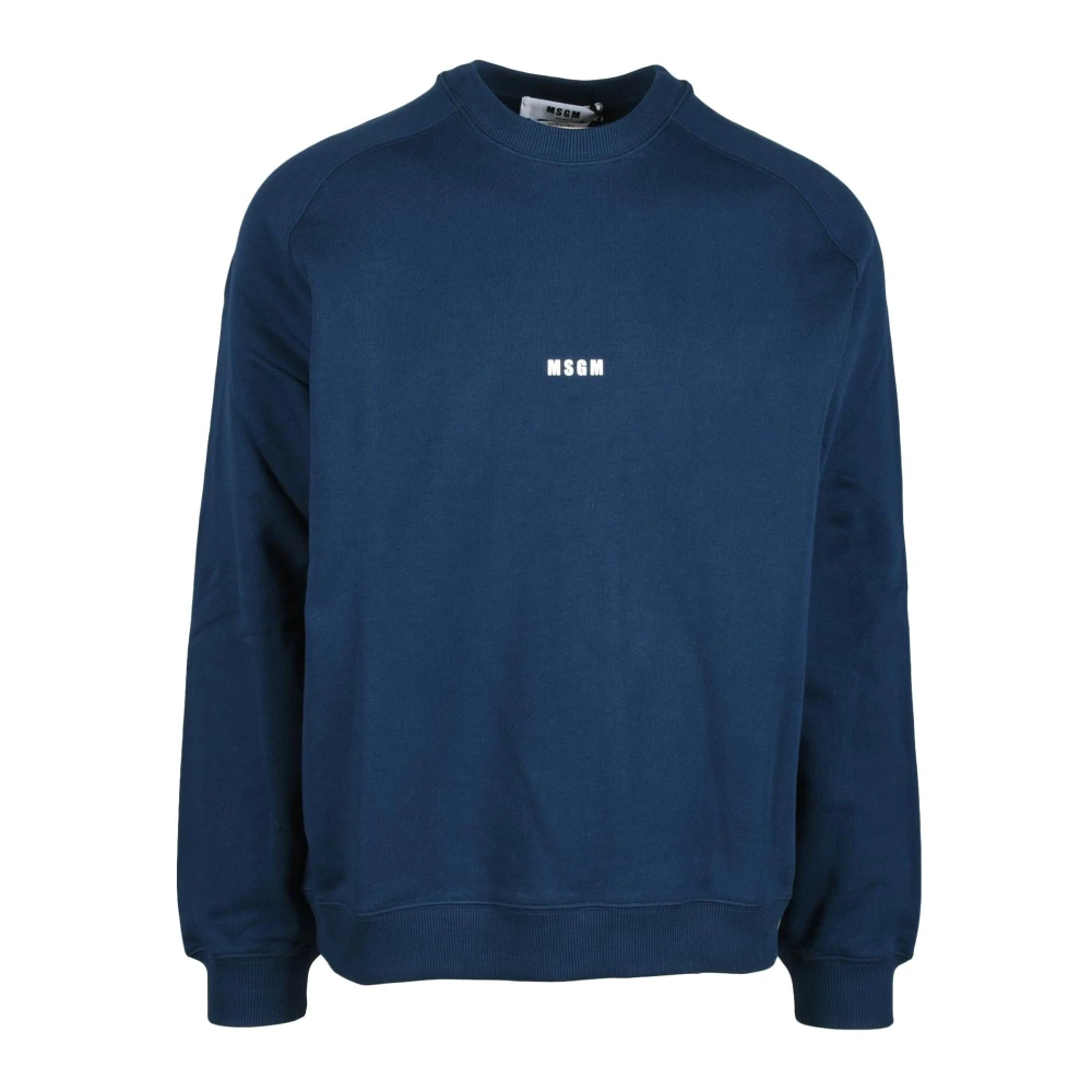 Msgm Katoenen Sweatshirt Blue Heren
