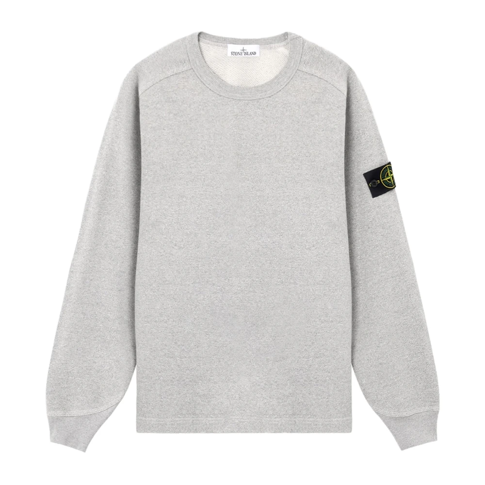 Stone Island Men's Gray Mélange Cotton Sweatshirt - Sweatshirts - M - Sweatshirts & Hoodies