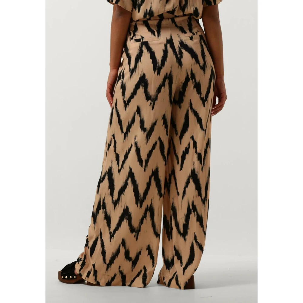 Aaiko Beige Wijde Ikat Broek Beige Dames