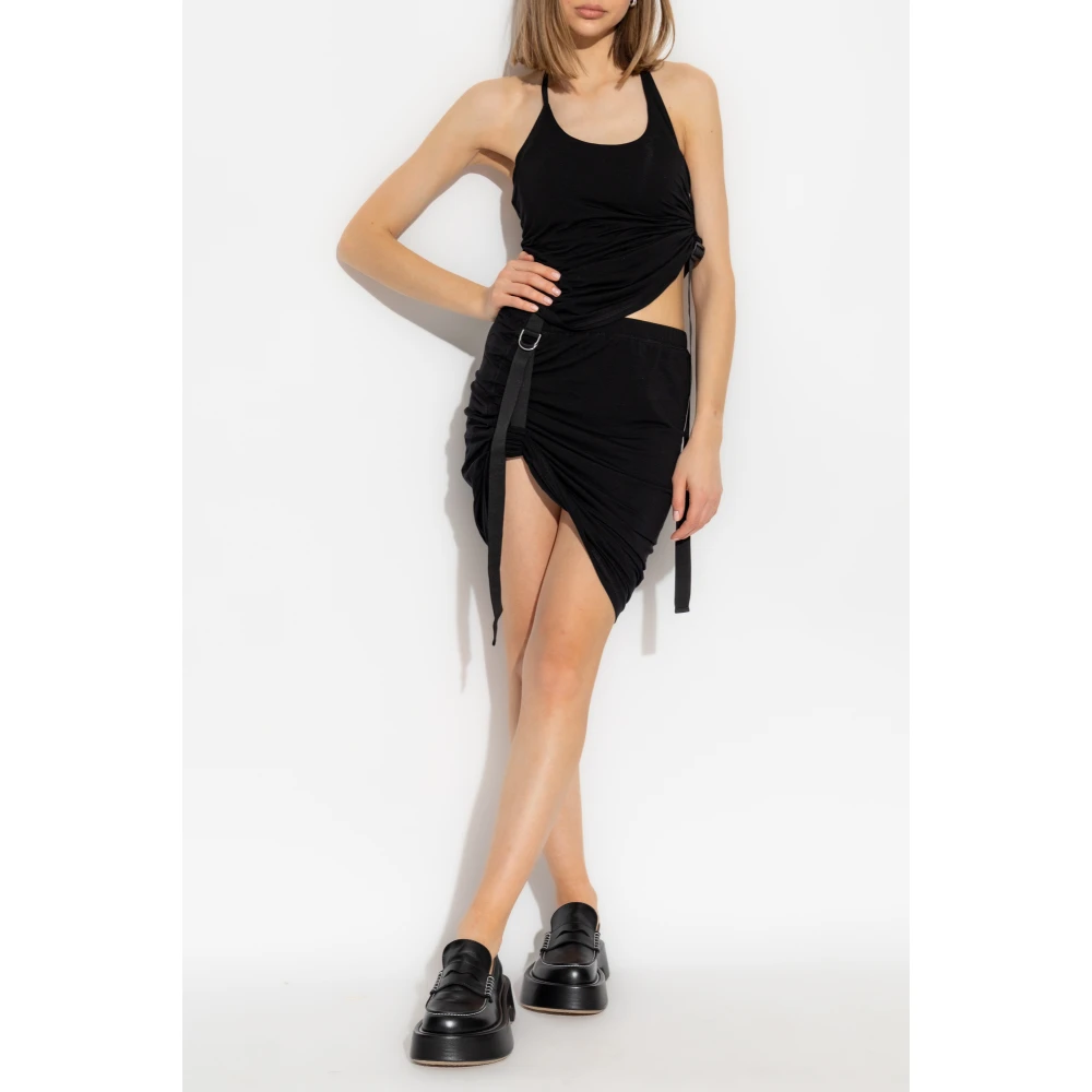 Helmut Lang Rok met zijdelingse draperie Black Dames