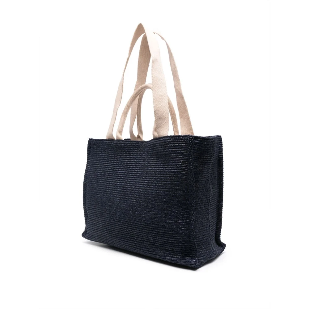 Marni Blauw Beige Raffia Tote Tas Blue Heren