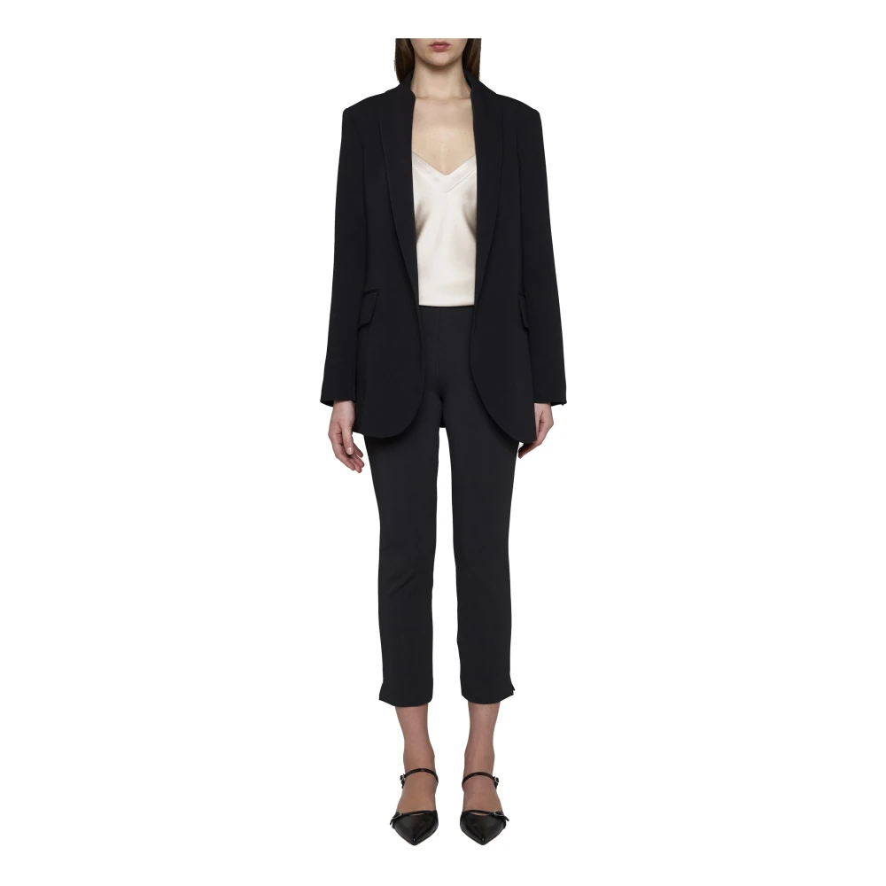 Blanca Vita Stijlvolle Jassen met Sciall Detail Black Dames