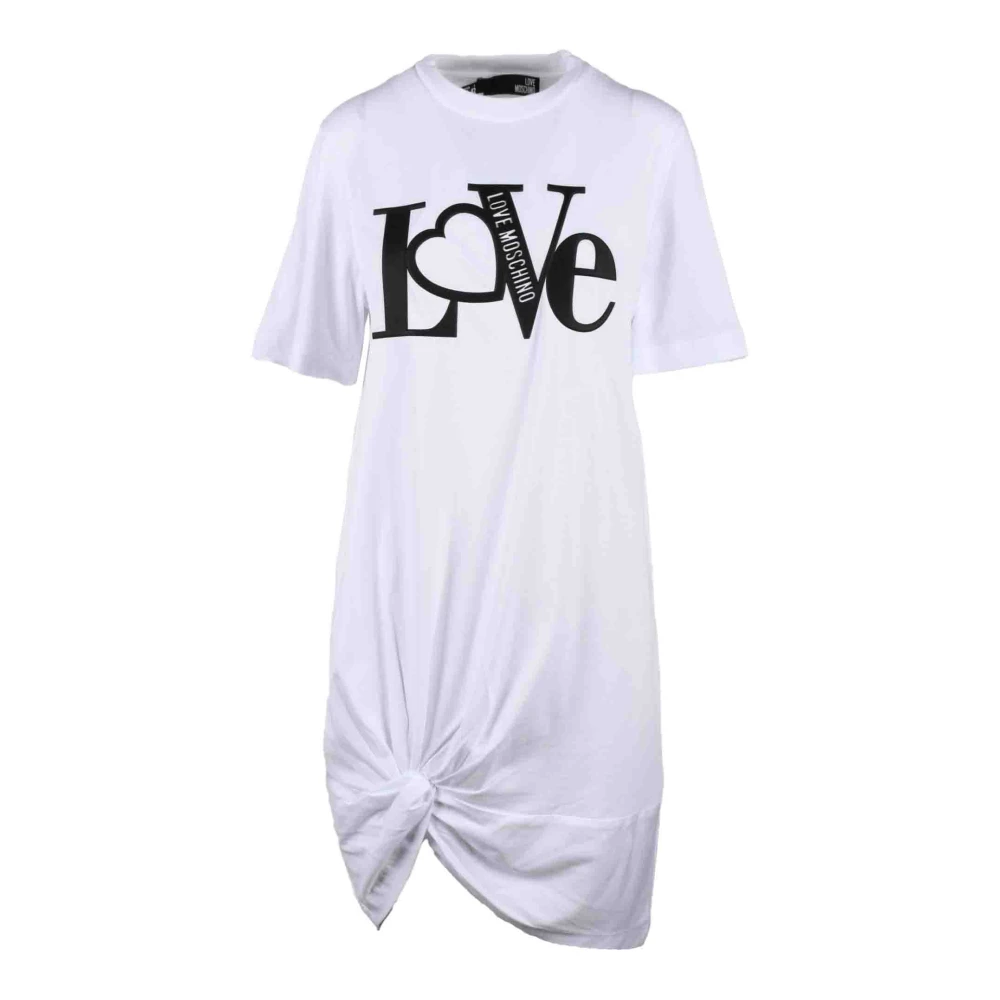 Love Moschino Katoenen jurk voor vrouwen White Dames