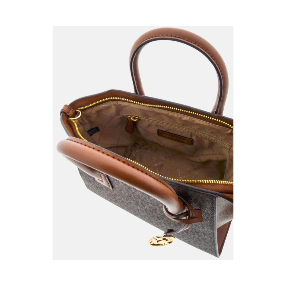 Michael Kors Avril Bruine Leren Schoudertas Multicolor Dames