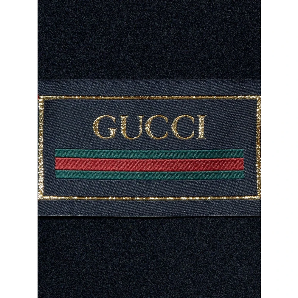 Gucci Ink Wollen Jas met Webdetailing Blue Heren