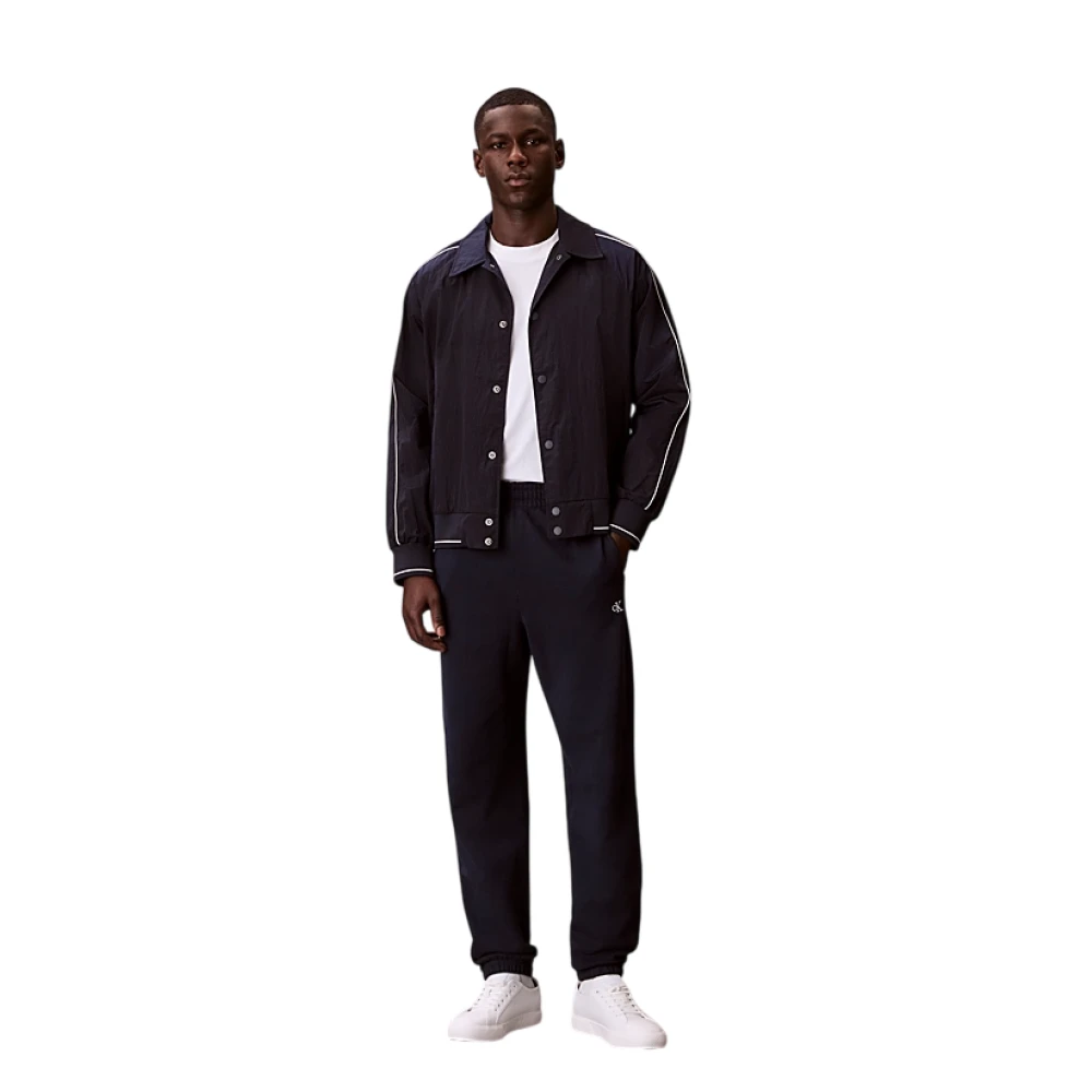 Calvin Klein Blue Sweatpants, Male, Xs, Relaxed Cotton Terry Joggers