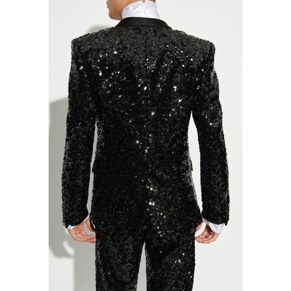 Dolce & Gabbana Paillettenblazer Black Heren
