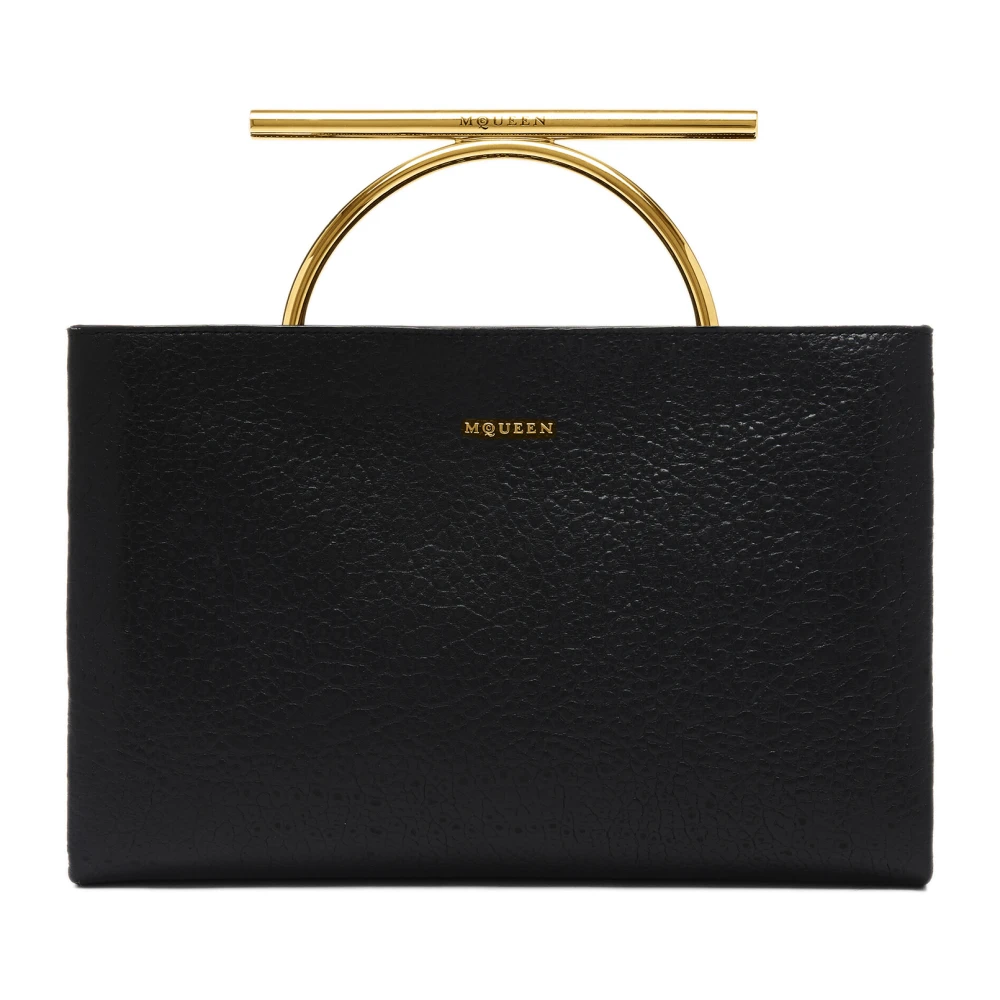 Alexander mcqueen Zwarte Leren Dubbele Rits Tas Black Dames