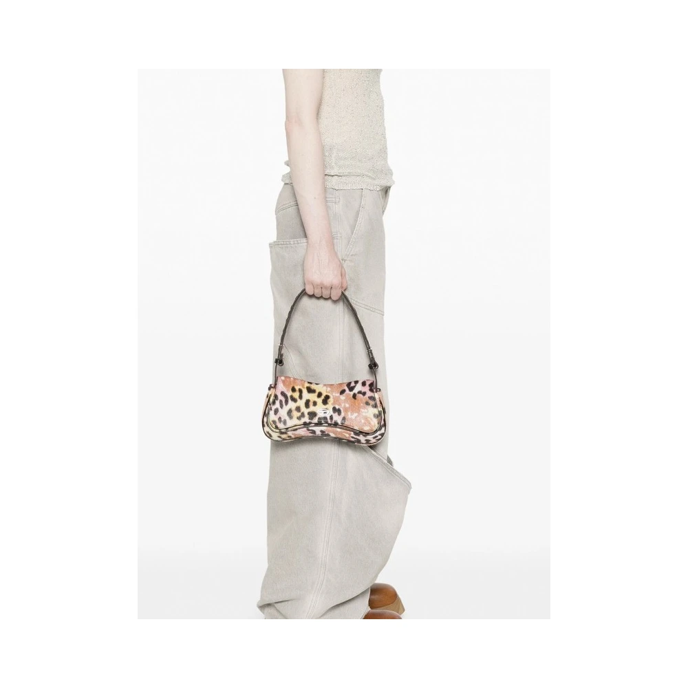 Diesel Dierenprint Schoudertas met Leren Rand Multicolor Dames