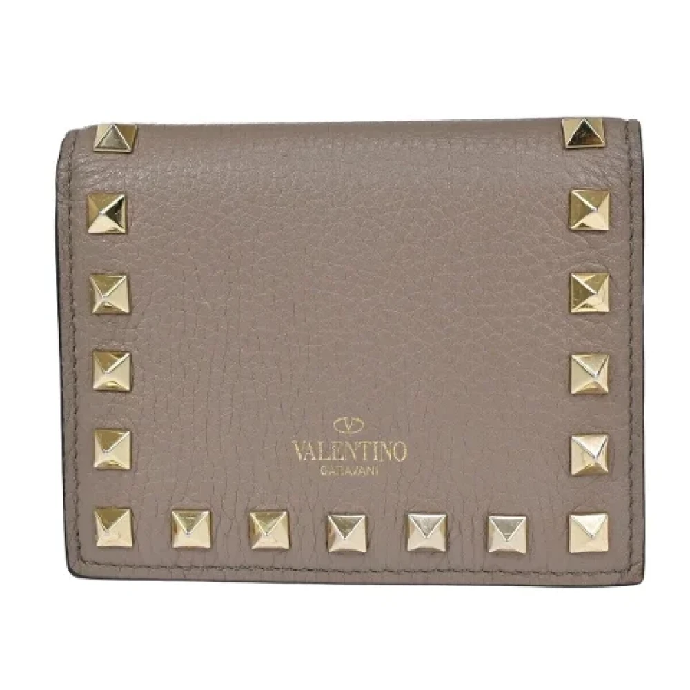 Valentino Vintage Pre-owned Leather wallets Beige Dames