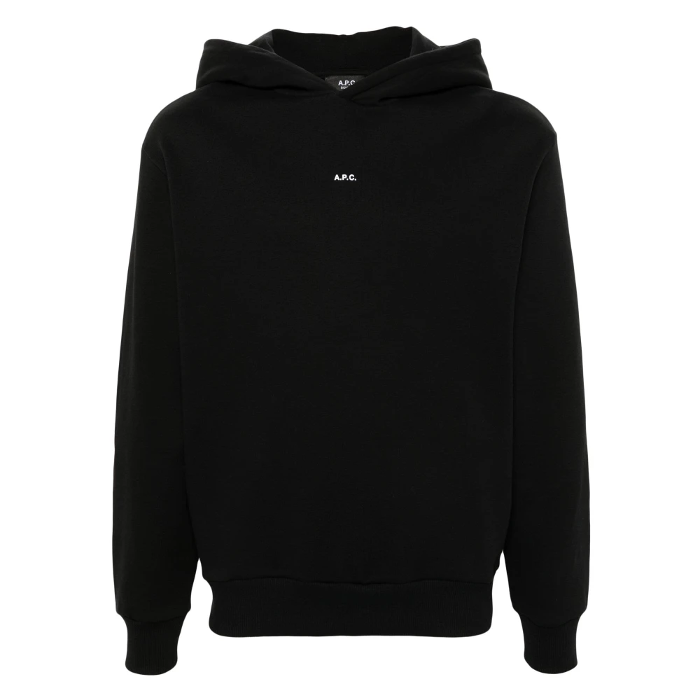 A.p.c. Micro Logo Print Hoodie Black Heren