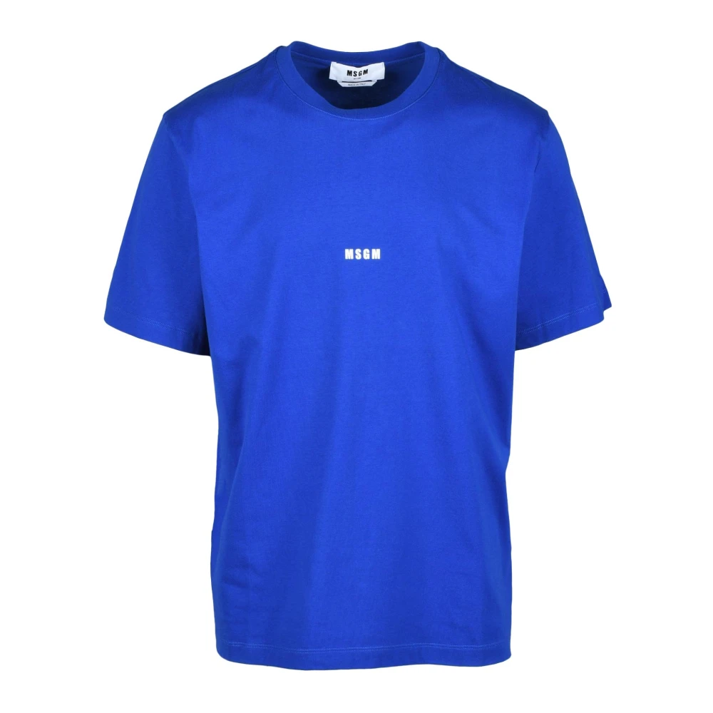 Msgm Katoenen T-shirt met unieke stijl Blue Heren